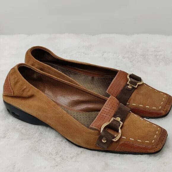 Cole Haan Tan suede Square Toe Flats Size US 5.5 - Picture 3 of 7